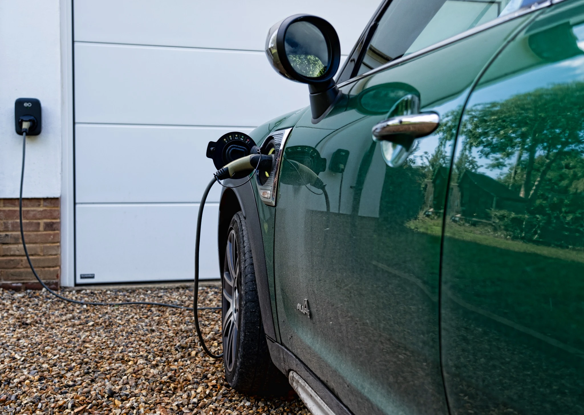 Electric vehicle charging at a modern home